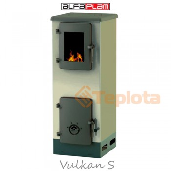  Дров'яна піч - камін Alfa-Plam Vulkan S 4 кВт слонова кістка 