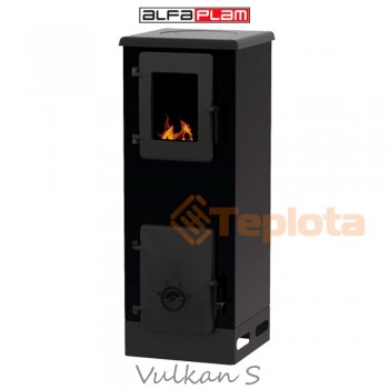  Дров'яна піч - камін Alfa-Plam Vulkan S 4 кВт чорна 
