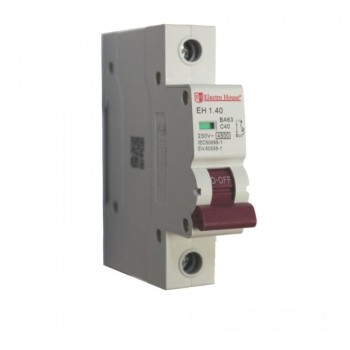 Автоматичний вимикач 1  полюс 40 A Electro House EH-1.40 