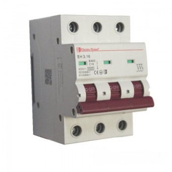  Автоматичний вимикач 3  полюси 16 A Electro House EH-3.16 