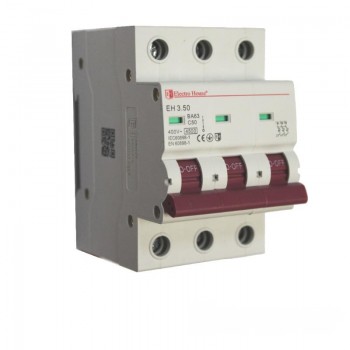  Автоматичний вимикач 3  полюси 50 A Electro House EH-3.50 