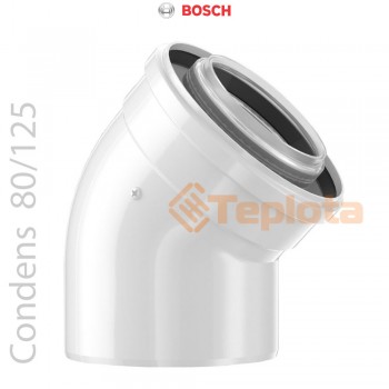  Bosch FC-CE80-45 Коаксіальний відвід (коліно) DN80/125, 45° (Condens), арт. 7738112593, 7719002767 