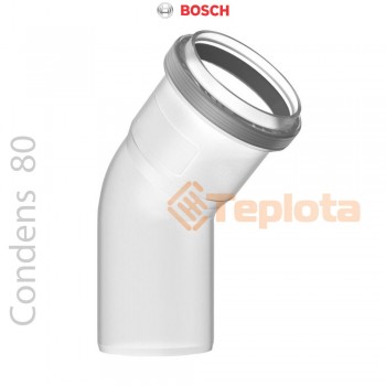  Bosch FC-SE80-45 Коліно (відвід) роздільного димоходу DN80, 45° (Condens), арт. 7738112653, 7719001535 
