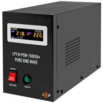  Джерело безперебійного живлення LogicPower LPY-B-PSW-1500VA+ (1050Вт)10A/15A, Lin.int., AVR, 2 x евро, метал 