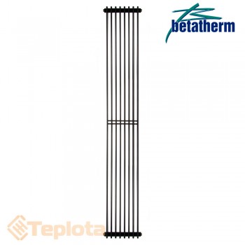  Вертикальний радіатор Betatherm Metrum BM6 2 1800x255, чорний (дизайнерський радіатор) 