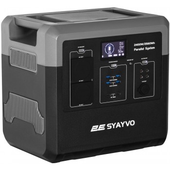  2E Портативна електростанція Syayvo 2400 Вт, 2560 Вт/год, WiFi/BT, паралельне підключення, швидка зарядка 