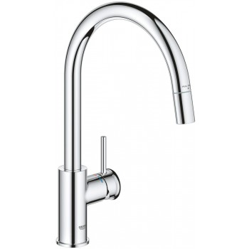  Grohe Змішувач для кухні BauClassic, довж.виливу - 215мм, поворотний, 1важіль, хром 