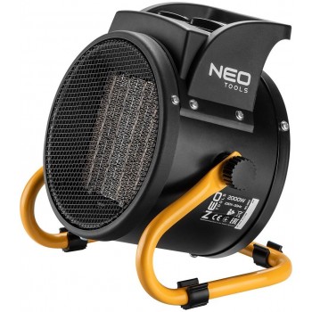  Neo Tools Теплова гармата електрична, 2кВт, 30м кв, 197м куб/год, керамічний нагрів. елемент (PTC), чорний 