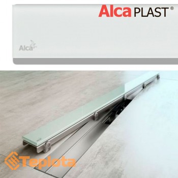  Alcaplast Решітка GLASS GL1200 для водовідвідного жолоба (душового трапу), біле скло 750 мм 