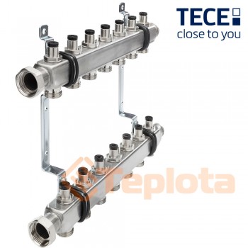  TECE Колектор для систем опалення на 10 контурів з регуляторами, нерж. сталь (712548) 