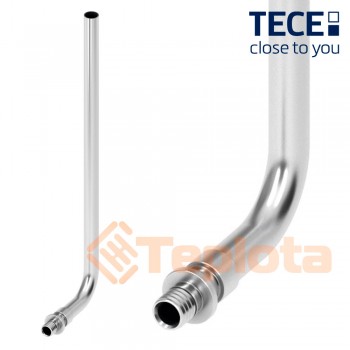  TECE Трубка медная Г-образная для подключения радиаторов (никелированная) 14x15Cu L=330 mm (714014) 
