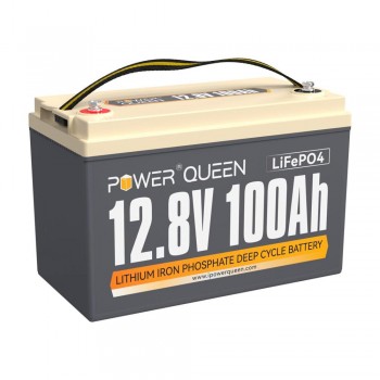  Акумуляторна батарея LiFePO4 Power Queen 12V 100Ah H190, 1280Wh, BMS 100A, 385*177*188мм (PowerQueen-12V100Ah-H19)+ подарунок  Безкоштовна доставка   