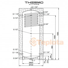  Теплоакумулятор Thermo Alliance TAI-10 500 (60 мм) 