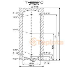  Теплоакумулятор Thermo Alliance TA-ТАМ-00 1000 60 мм 