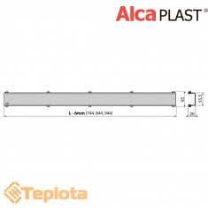  Alcaplast Решітка для водовідвідного жолоба, трапа (нержавіюча сталь матова), SPACE 750мм 