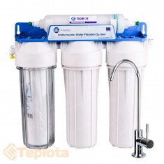  Aquafilter Чотириступенева система ультрафільтрації (механічне очищення, пом'якшення та видалення заліза, капілярна мембрана) FP3-HJ-K1, під мийку, розмір 10