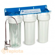  Aquafilter Триступенева система фільтрації (механічне очищення, пом'якшення та видалення заліза) FP3-K1, під мийку, розмір 10