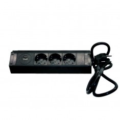  Electro House EH-AR-308 Меблева розетка кухонна (горизонтальна)  3 x 16 А , USB A+C 3,4 А, метал + провід 3 x 1.5 mm² 