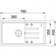  Franke Мийка кухонна Malta, фраграніт, прямокутник, з крилом, 780х435х200мм, чаша - 1, накладна, BSG 611-78, бежевий 
