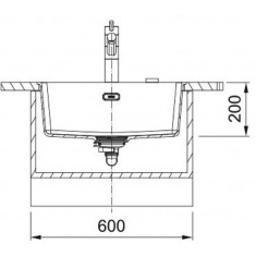  Franke Мийка кухонна Maris, фраграніт, прямокутник, без крила, 553х433х200мм, чаша - 1, врізна, MRG 110-52, онікс 