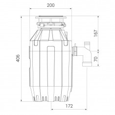  Franke Подрібнювач харчових відходів Turbo Elite TE-125, 2800 об_хв, 1.25к.с. 