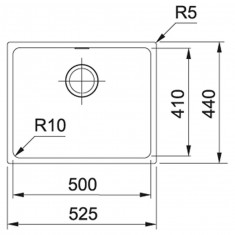  Franke Кухонна мийка Sirius SID 110-50/144.0649.561/тектонайт/525х440х200/монтаж під стільницю/сірий 