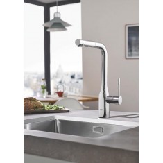  Grohe Змішувач для кухні Accent, довж.виливу - 204мм, поворотний/витяжний, 1важіль, хром 