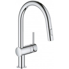  Grohe Змішувач для кухні Vento Dual Spray, довж.виливу - 223мм, поворотний/витяжний, 1важіль, хром 