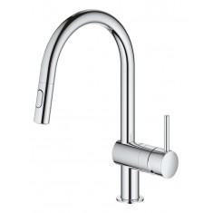  Grohe Змішувач для кухні Vento Dual Spray, довж.виливу - 223мм, поворотний/витяжний, 1важіль, хром 