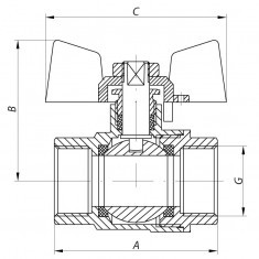  Кран кульовий Koer 3/4