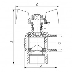  Кран кульовий Koer 3/4