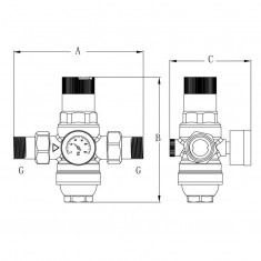  Редуктор тиску 1,5…6 бар, з фільтром тонким очищенням та манометром Koer KR.1243 - 1