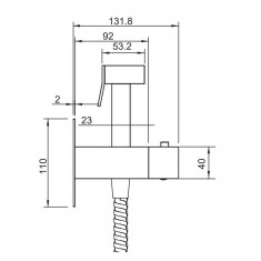  Термостатичний змішувач для біде Koer KB-24011-01 (вбудований) (Колір хром) (KR4734) 