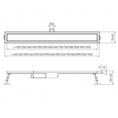  Душевой трап из нержавеющей стали SUS304 Koer FD35-70x800-Black (KR4746) 