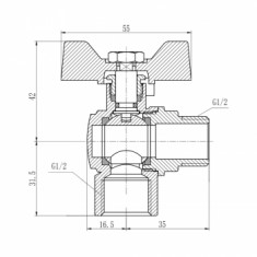  Кран кульовий SD Forte 1/2