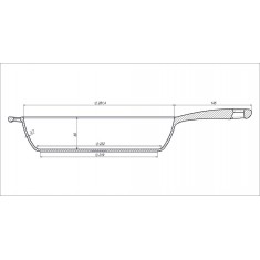 Сковорода Ø28см, борт 6см,вага 3,4кг. чавунна лита / Cast iron pan Т204 