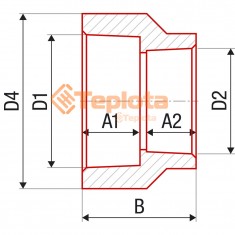 FV- Plast PPR Муфта редукційна 40х32 мм внутрішня/внутрішня (AA209040032) 