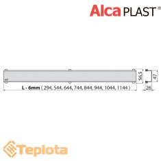  Alcaplast Решітка DESIGN для водовідвідного жолоба (душового трапу) нержавіюча сталь глянцева, 850 мм 