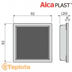  Alcaplast Решітка MPV016 з нержавіючої сталі (під кладку плитки) для зливних трапів 