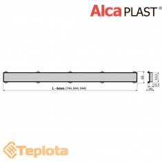  Alcaplast Решітка для водовідвідного жолоба, трапа під кладку плитки, INSERT 750мм 