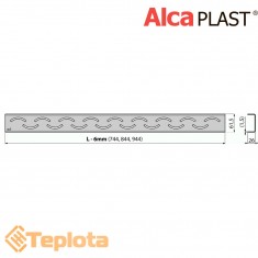  Alcaplast Решітка для водовідвідного жолоба, трапа (нержавіюча сталь глянцева), SMILE 750мм 