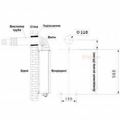  Газова колонка турбована Rocterm Vega 24-12K3CG Turbo (з трубою) 