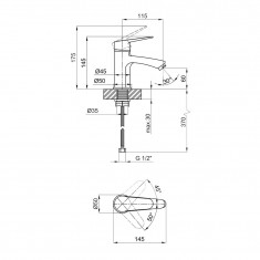  Змішувач для раковини Lidz Nicole 001F (k35) LDNIC001FCRM21880 Chrome 