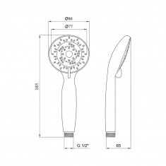  Лійка для ручного душу Лейки Lidz Niagara 05 80 мм округла LDNIA05CRM22037 Chrome 