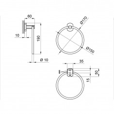  Тримач для рушника Qtap Liberty D 160 мм QTLIBANT1160 Antic Bronze 