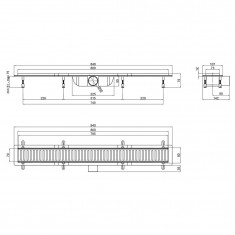  Трап Qtap Dry FB304-800 лінійний з сухим закривом та нержавіючою решіткою 800х73 