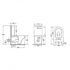  Унітаз-компакт Qtap Stork безобідковий з сідінням Soft-close QT15222178W 