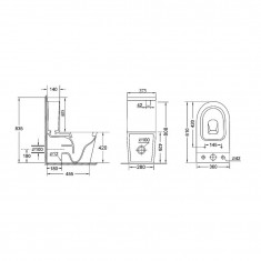  Унітаз-компакт Qtap Stork безобідковий з сідінням Soft-close QT15222179W 