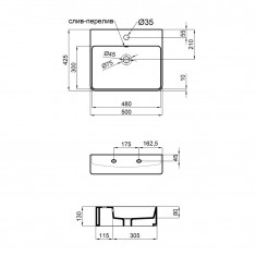 Умывальник Раковина Qtap Nando 500х420х130 White з донним клапаном QT1211K404AW 