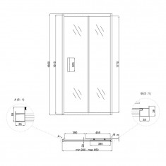  Душові двері в нішу Lidz Zycie SD90x185.CRM.FR, скло Frost 5 мм 